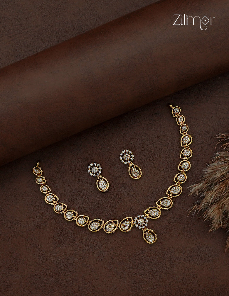 Premium Antique Necklace Set with Matching Earrings - SC1012900