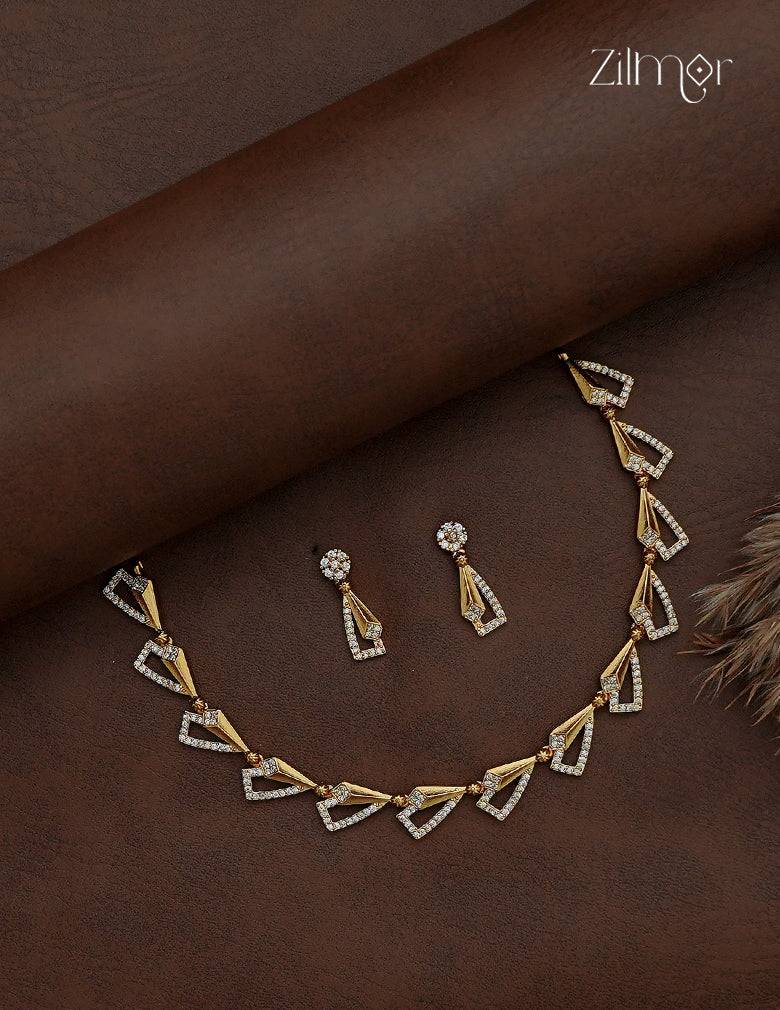 Premium Antique Necklace Set with Matching Earrings - SC1012901
