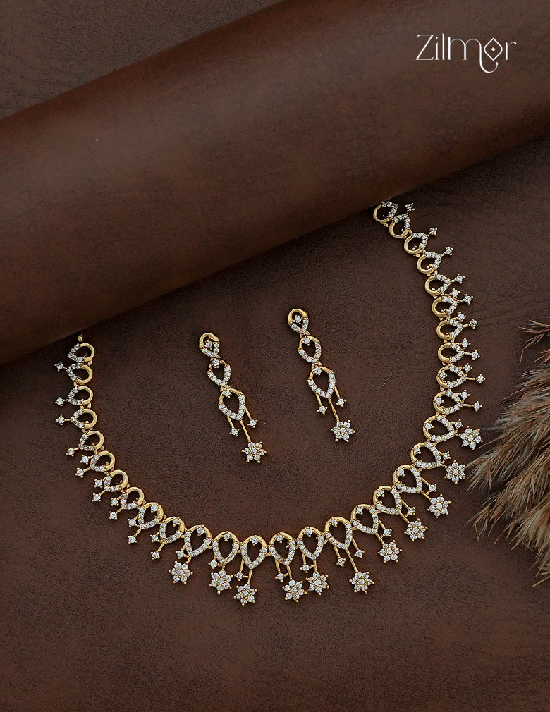 Premium Antique Necklace Set with Matching Earrings - SC1012902