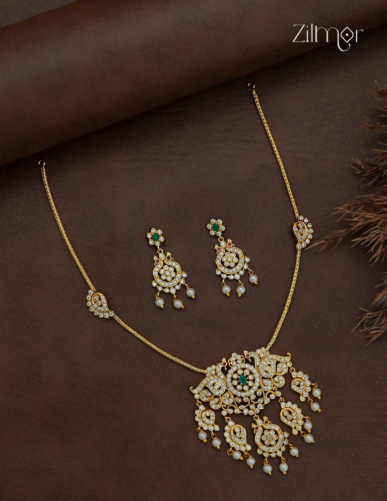 Premium Antique Necklace Set with Matching Earrings - SN1013003