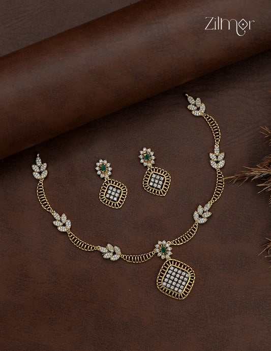 Premium Antique Necklace Set with Matching Earrings - SN1013004