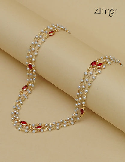 Premium Pearl Layer with Semi Precious Stone Necklace - KY1012211