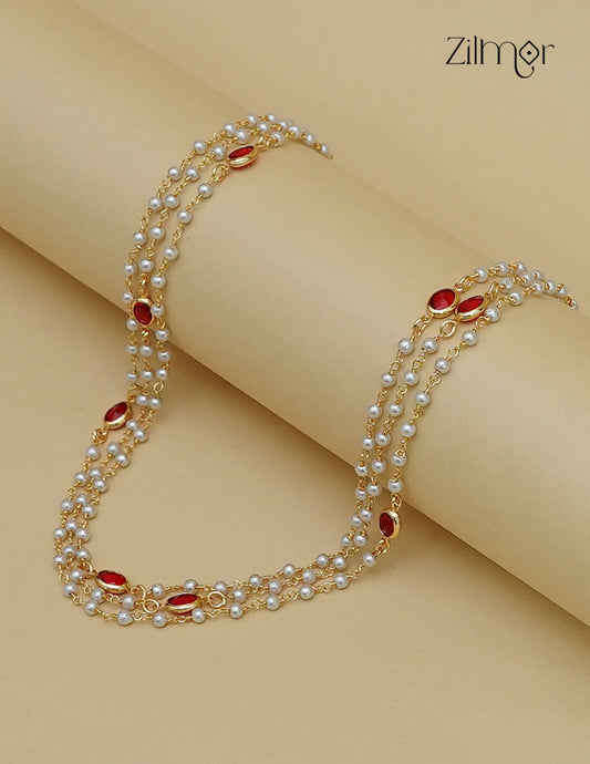 Premium Pearl Layer with Semi Precious Stone Necklace - KY1012211