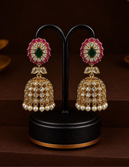 Pearl Hanging Jhumka Earrings - SC1012770