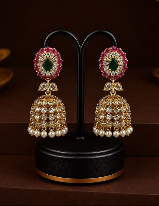 Pearl Hanging Jhumka Earrings - SC1012770