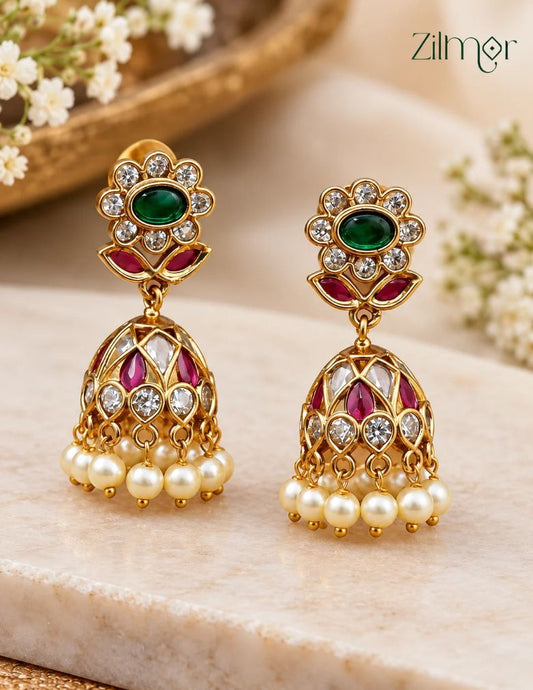 Pearl Hanging Jhumka Earrings - AF1012870