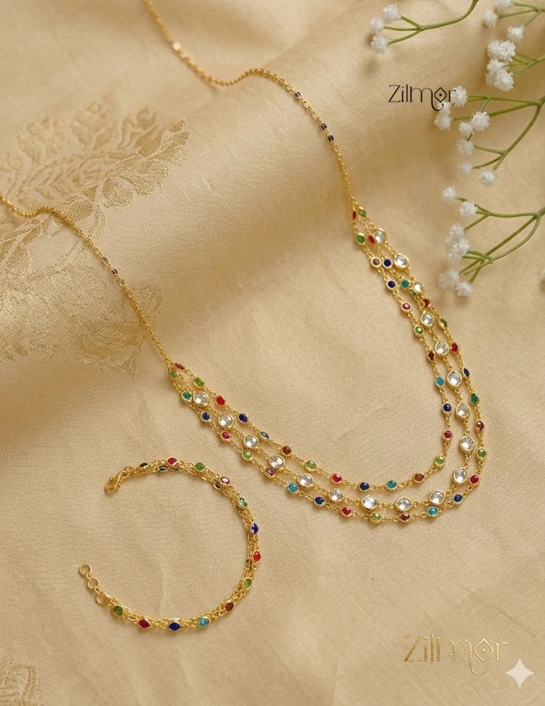 KY1011125 - Gold Tone Necklace Bracelet Set