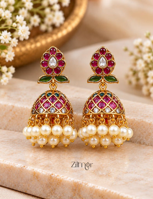 Pearl Hanging Jhumka Earrings - AF1012867
