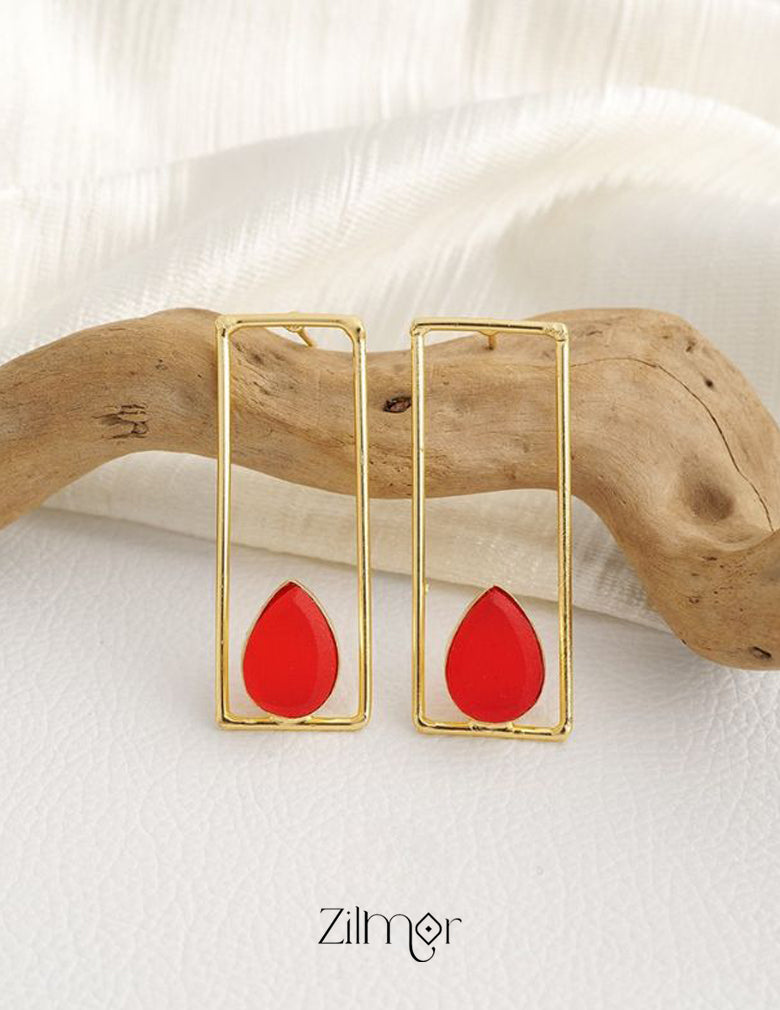 Rain Drop Natural Stone Earrings (color option) - KE100773 2-Zilmor