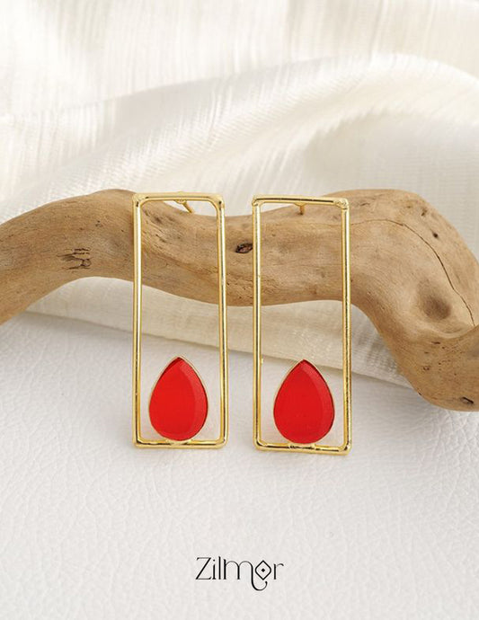 Rain Drop Natural Stone Earrings (color option) - KE100773 2-Zilmor