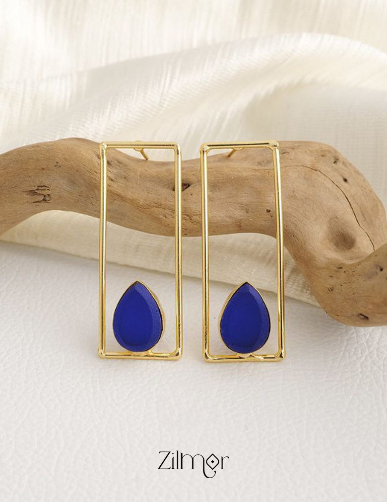 Rain Drop Natural Stone Earrings (color option) - KE100773 3-Zilmor