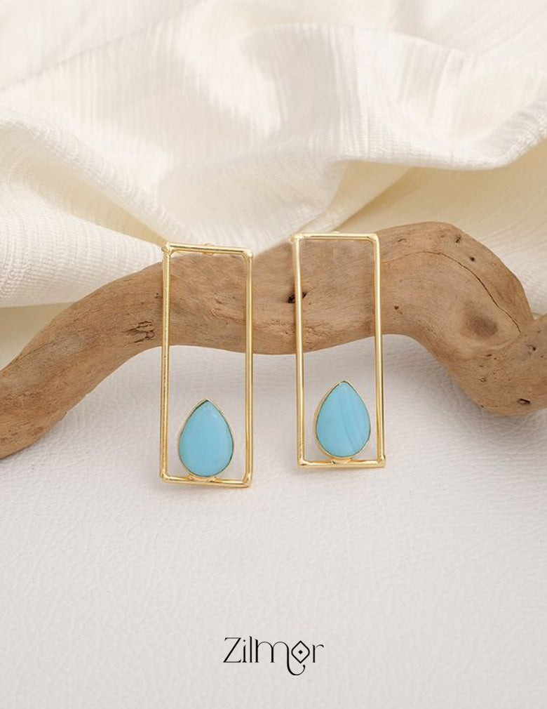 Rain Drop Natural Stone Earrings (color option) - KE100773 4-Zilmor