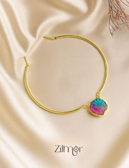 AS1011745 - Natural Druzy Stone Pendant with Hasli Choker Necklace 1-Zilmor