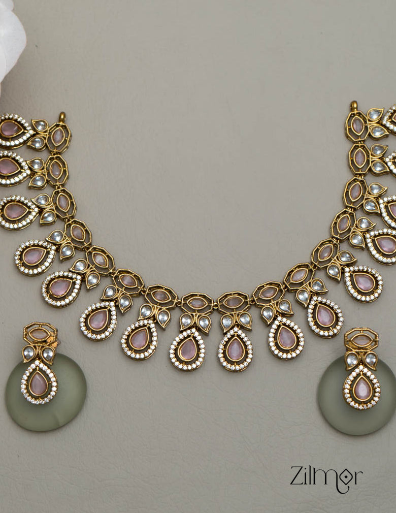 SC100931 Victorian AD Necklace with matching Earrings (color option) 6-Zilmor