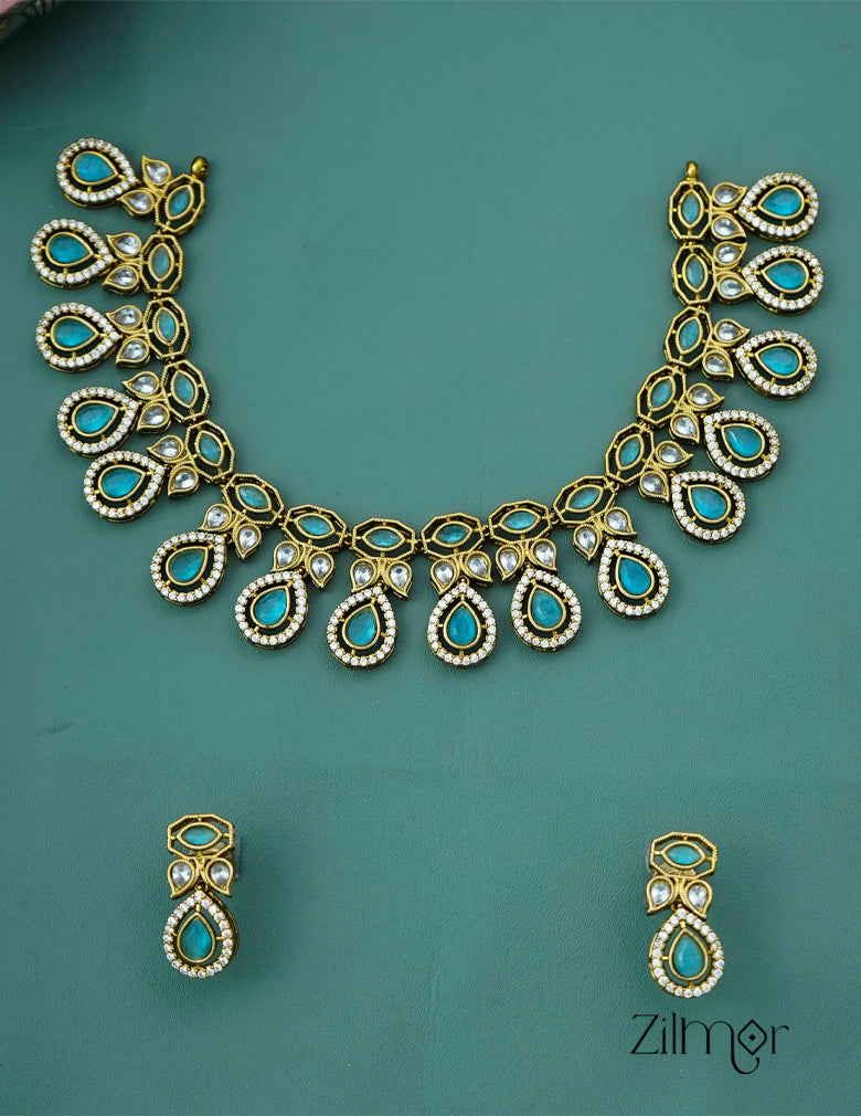 SC100931 Victorian AD Necklace with matching Earrings (color option) 5-Zilmor