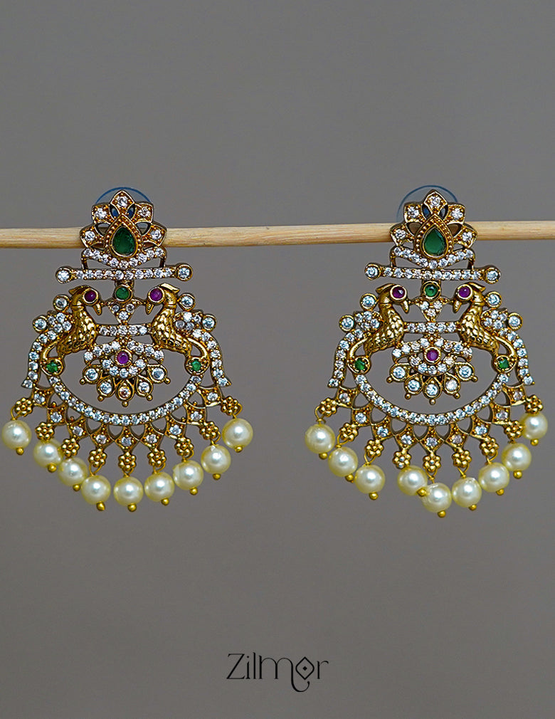 SC1011273 -  Ad stone with Pearl Drop Earrings 1-Zilmor