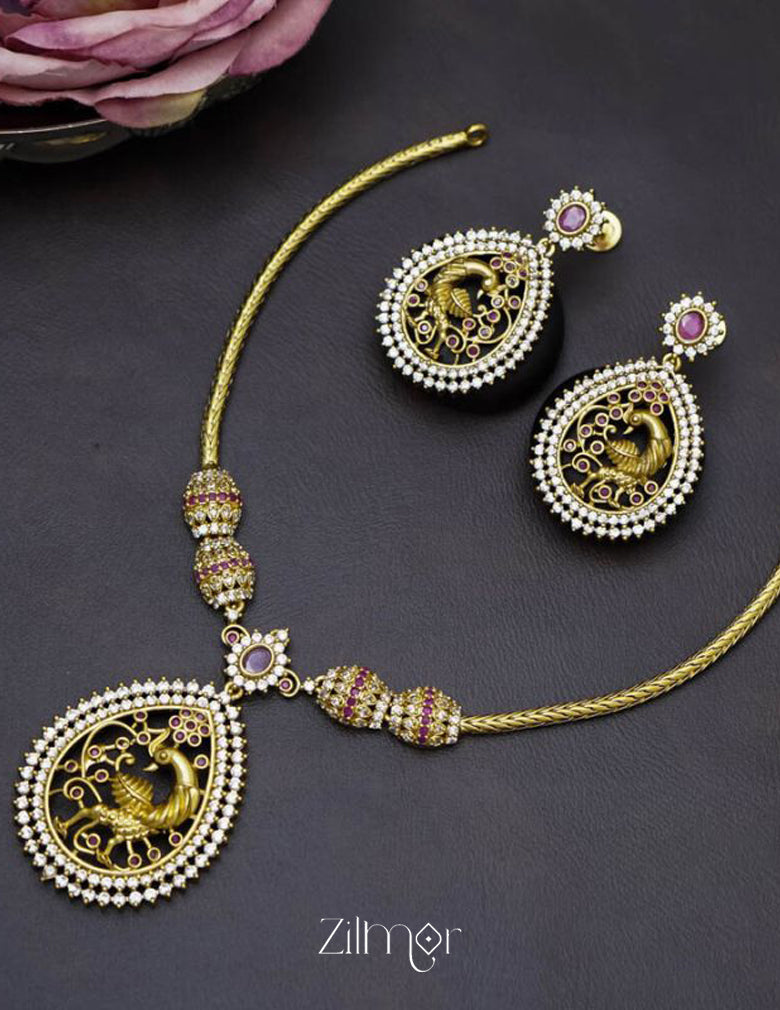 SC101300 - Premium Antique Necklace Earrings set 1-Zilmor