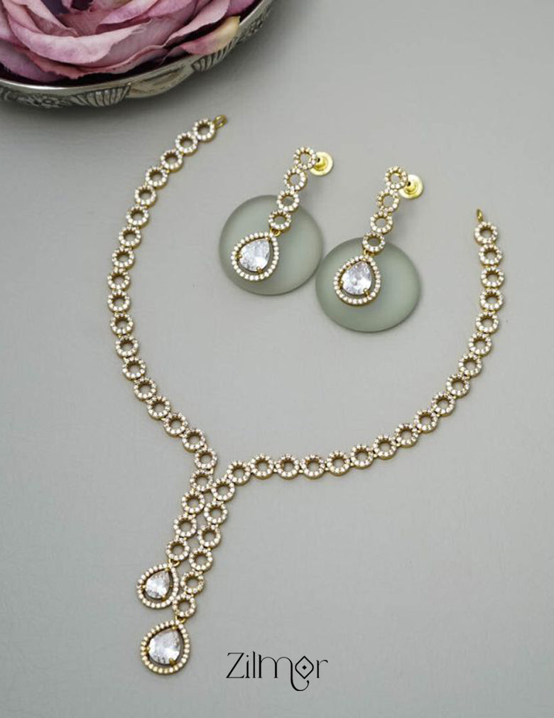 SC101301 - AD Stone Necklace with matching Earrings 5-Zilmor