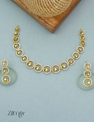 SC101320 - AD Choker/Necklace with matching Earrings
