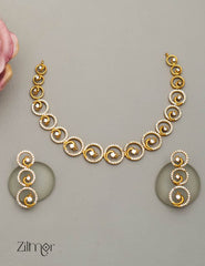 SC101320 - AD Choker/Necklace with matching Earrings