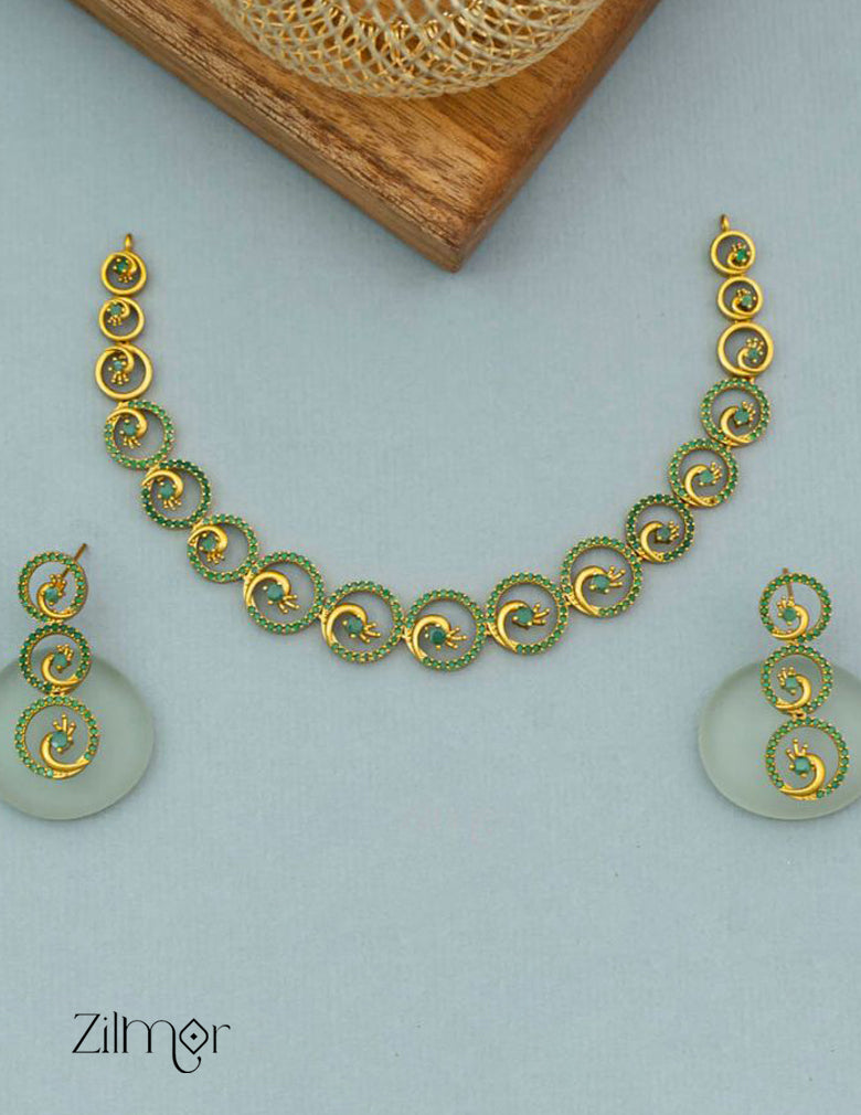 SC101320 - AD Choker/Necklace with matching Earrings