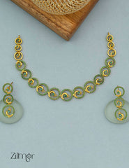 SC101320 - AD Choker/Necklace with matching Earrings