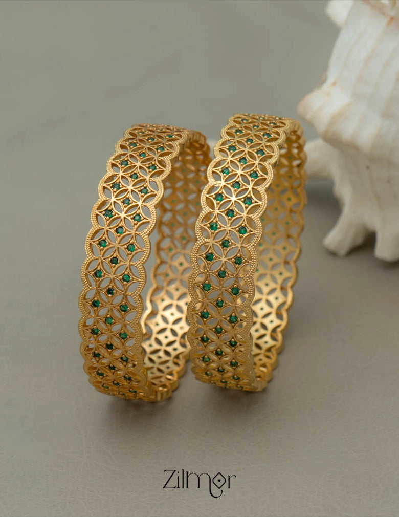 SG100982 - Gold Plated stone bangle (pair)