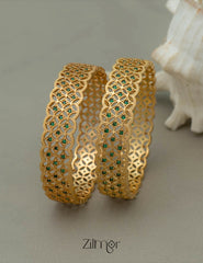 SG100982 - Gold Plated stone bangle (pair)