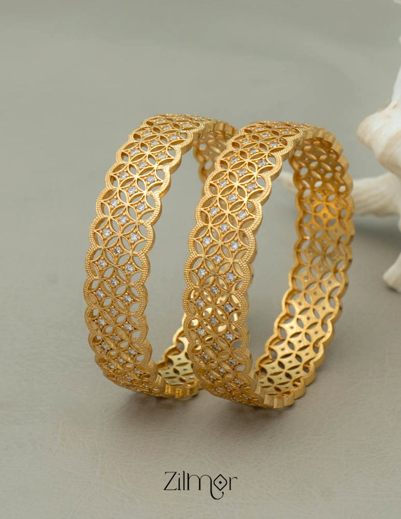 SG100982 - Gold Plated stone bangle (pair)