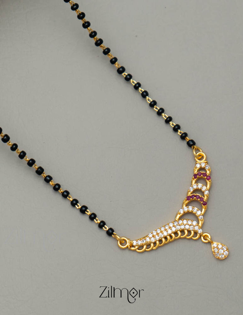 SG101372 - AD Stone Pendant Mangalsutra Necklace 3-Zilmor