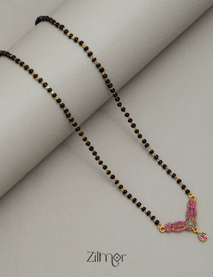 SG101429 - Gold Plated AD Stone Pendant Mangalsutra Necklace 1-Zilmor