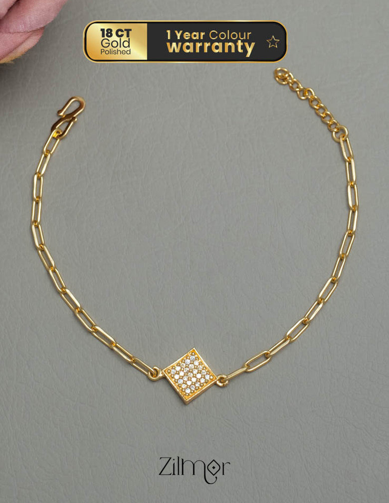 SG101819- Gold Toned AD Stone Bracelet 1-Zilmor