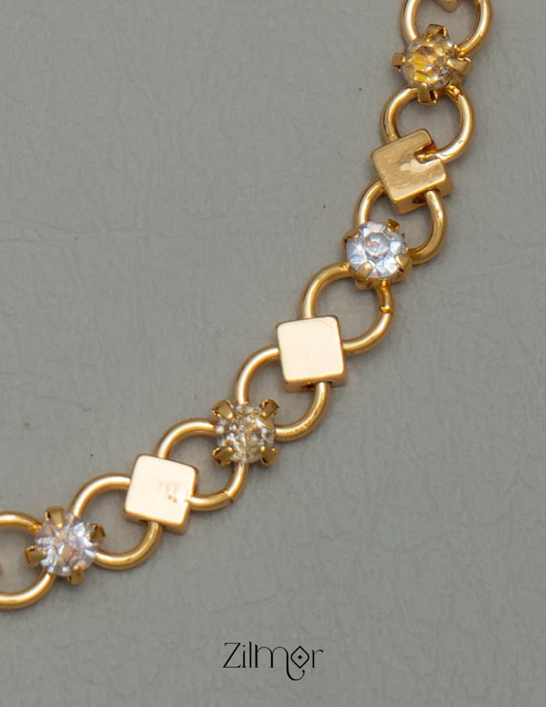 SG101930 - Gold Toned  AD Stone Daily Wear Bracelet 2-Zilmor