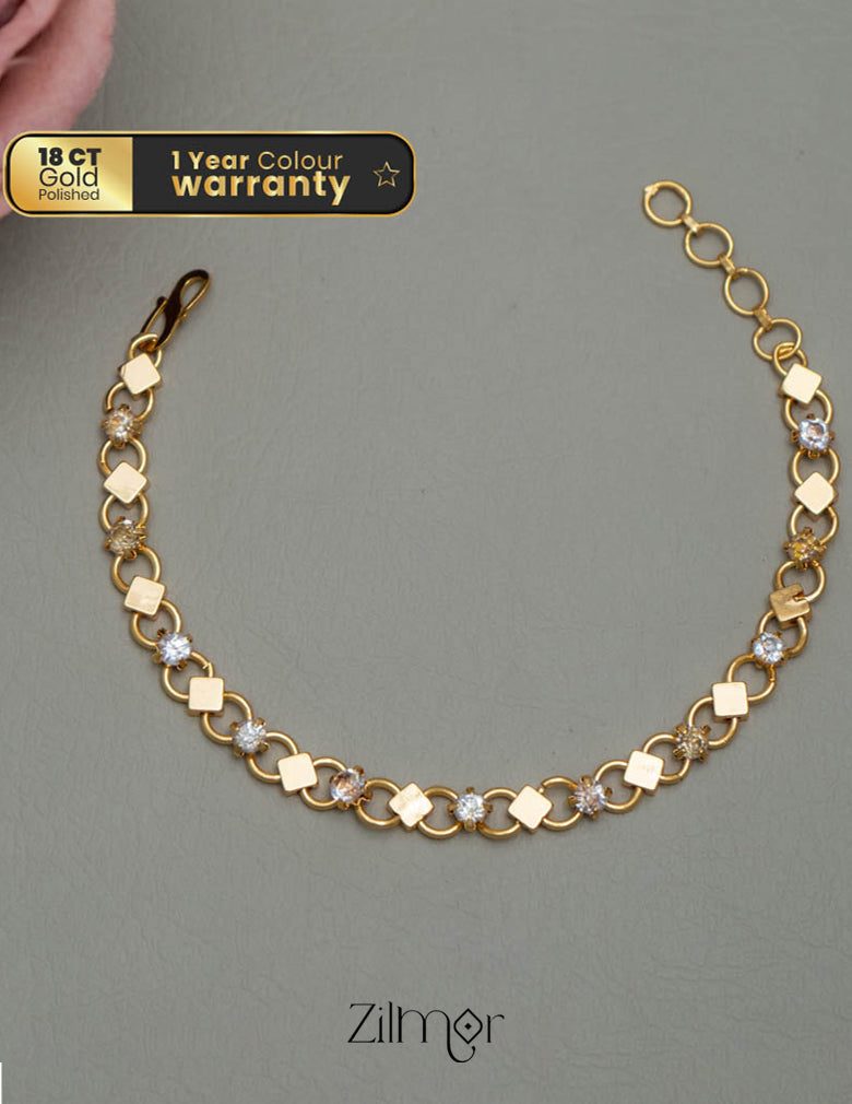 SG101930 - Gold Toned  AD Stone Daily Wear Bracelet 1-Zilmor