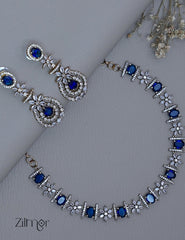 SN1011220 - Premium Antique AD Stone  Necklace with Earrings 1-Zilmor
