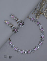 SN1011220 - Premium Antique AD Stone  Necklace with Earrings 2-Zilmor