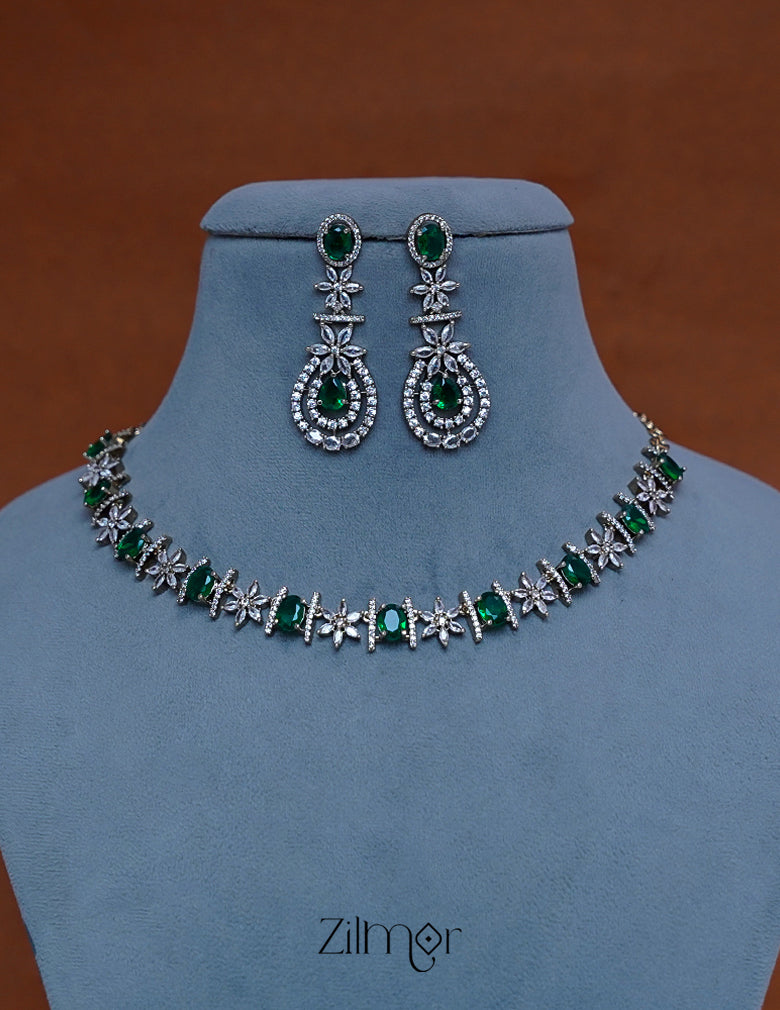 SN1011220 - Premium Antique AD Stone  Necklace with Earrings 5-Zilmor