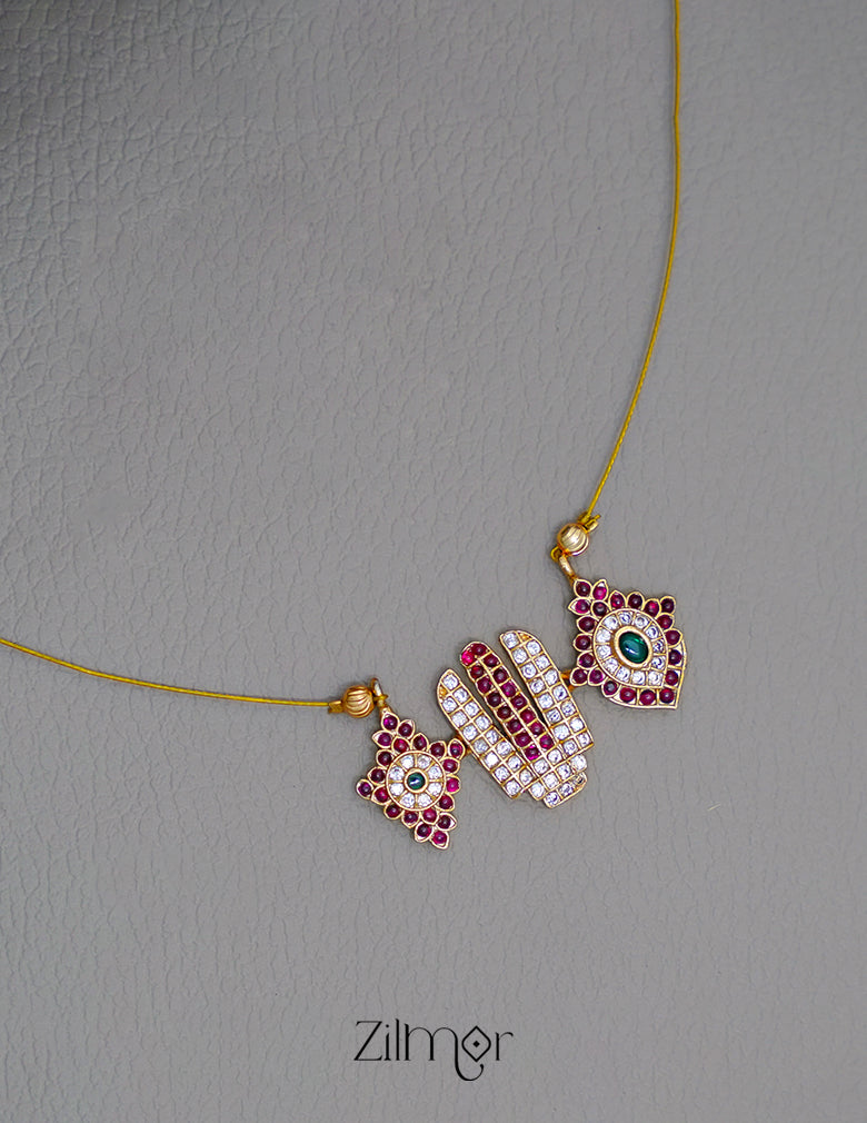 SN1011231- Perumal pendant with Invisible Necklace Earrings Set 2-Zilmor