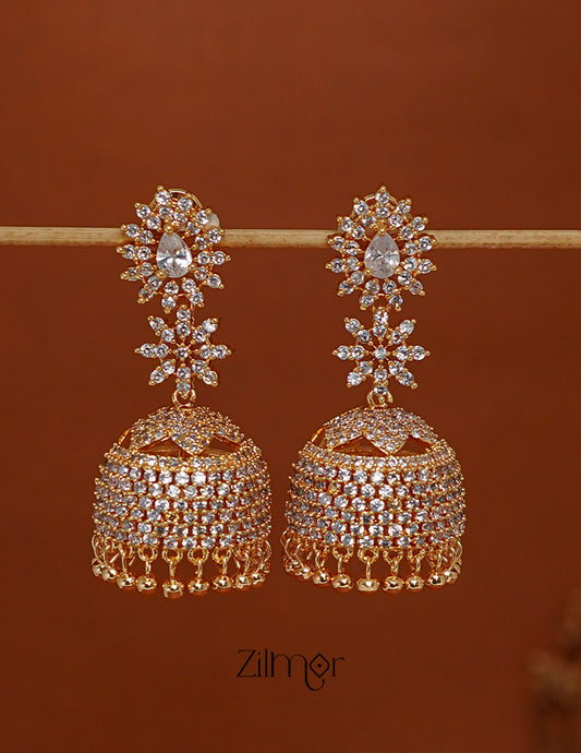 SN1011363 -Ad Stone Jumkha Earrings