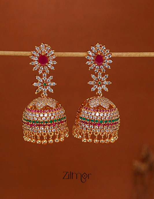 SN1011363 -Ad Stone Jumkha Earrings