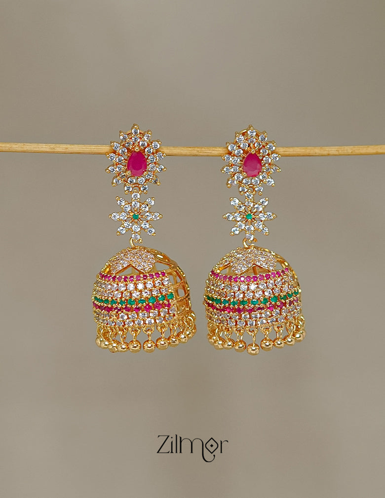 SN1011363 -Ad Stone Jumkha Earrings 3-Zilmor