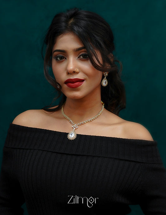 SN1011364 - Premium Antique AD Stone  Necklace with Earrings