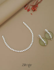 SN1011449 - AD Stone Choker Necklace Earrings Set 1-Zilmor