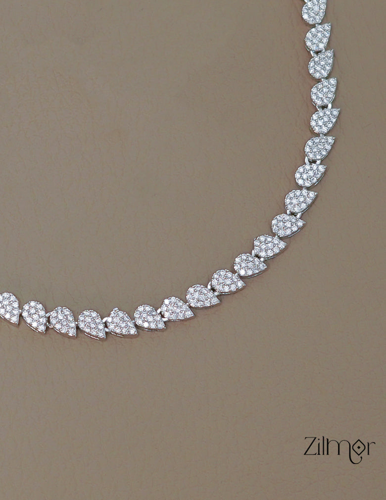 SN1011449 - AD Stone Choker Necklace Earrings Set 3-Zilmor