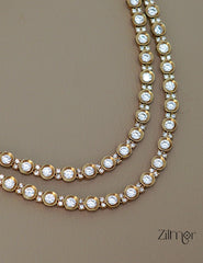 SN1011450 - Moissanite Stone Double Layer Necklace Earrings Set 3-Zilmor