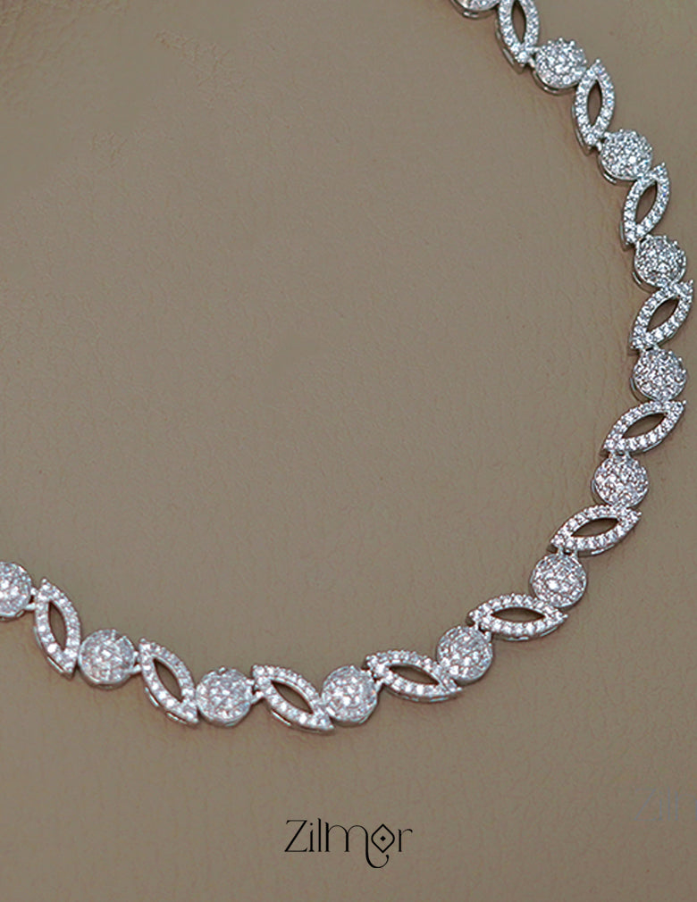 SN1011456 - AD Stone Choker Necklace Earrings Set