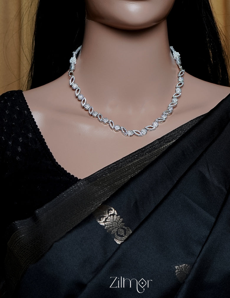 SN1011456 - AD Stone Choker Necklace Earrings Set