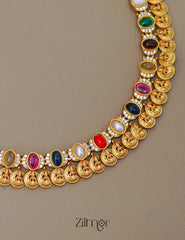 SN1011459 -  Traditional Navaratna Stones Necklace Earring Set 3-Zilmor