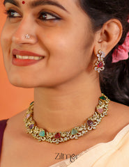 SN1011460 - AD Stone Bridal Necklace Earrings Set