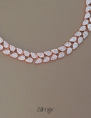 SN1011461 - AD Stone Choker Necklace Earrings Set 4-Zilmor